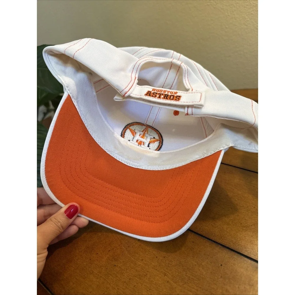 Houston Astros Dad Hat Cap Strap Back Mens One Size White Baseball 47 adjustable